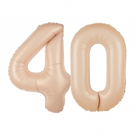 Balony foliowe Cyfra 40 - 100 cm - Karmelowy