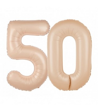 Balony foliowe Cyfra 50 - 100 cm - Karmelowy