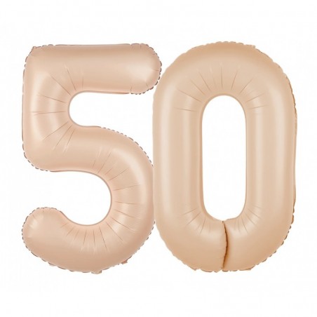 Balony foliowe Cyfra 50 - 100 cm - Karmelowy