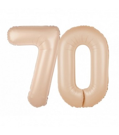 Balony foliowe Cyfra 70 - 100 cm - Karmelowy