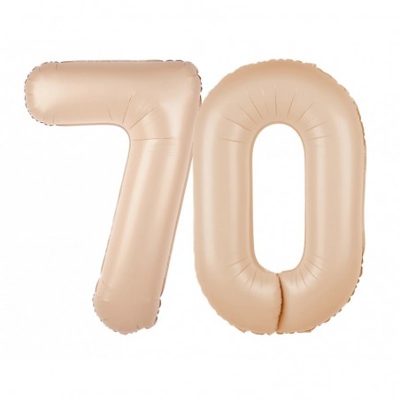 Balony foliowe Cyfra 70 - 100 cm - Karmelowy