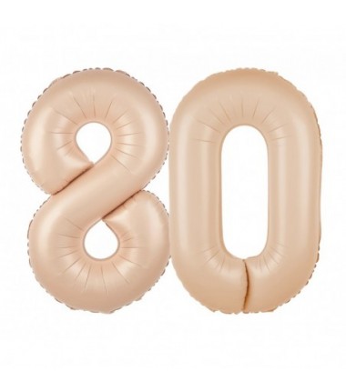 Balony foliowe Cyfra 80 - 100 cm - Karmelowy