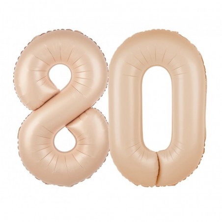 Balony foliowe Cyfra 80 - 100 cm - Karmelowy