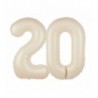 Balony foliowe Cyfra 20 - 100 cm - Kremowy