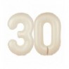 Balony foliowe Cyfra 30 - 100 cm - Kremowy