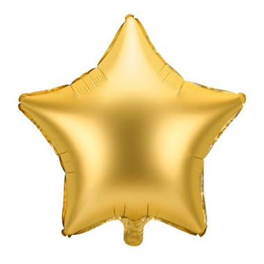 Balon foliowy Gwiazdka - Złoty Satynowy