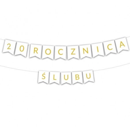Zestaw balonów na 20 ROCZNICĘ ŚLUBU - baner i złote cyfry