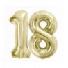 Balony foliowe Cyfra 18 - 85 cm - Złoty szampański