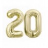 Balony foliowe Cyfra 20 - 85 cm - Złoty szampański