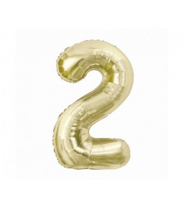 Balony foliowe Cyfra 20 - 85 cm - Złoty szampański