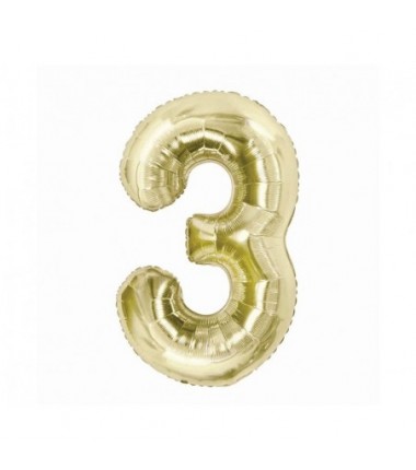 Balony foliowe Cyfra 30 - 85 cm - Złoty szampański