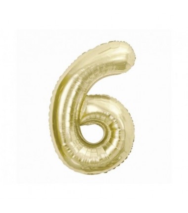 Balony foliowe Cyfra 60 - 85 cm - Złoty szampański