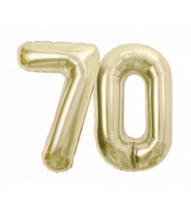 Balony foliowe Cyfra 70 - 85 cm - Złoty szampański
