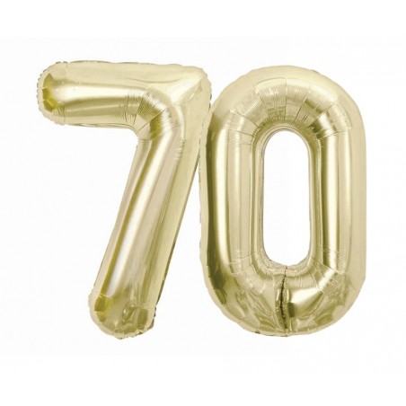 Balony foliowe Cyfra 70 - 85 cm - Złoty szampański
