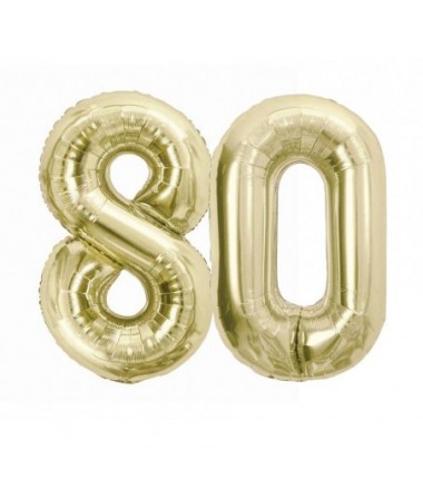Balony foliowe Cyfra 80 - 85 cm - Złoty szampański