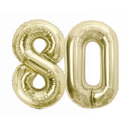 Balony foliowe Cyfra 80 - 85 cm - Złoty szampański