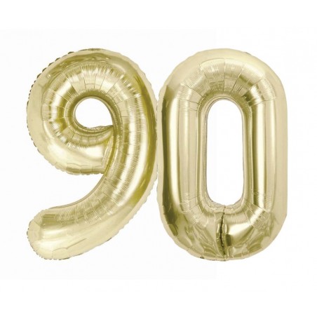 Balony foliowe Cyfra 90 - 85 cm - Złoty szampański