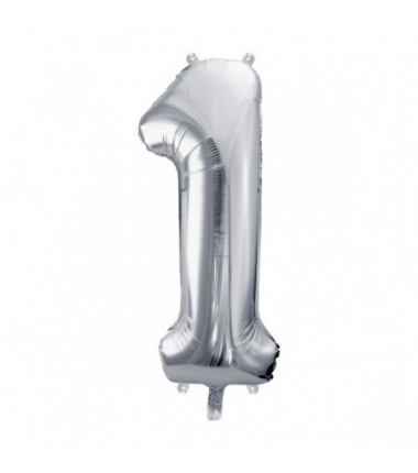 Balony foliowe Cyfra 18 - 86 cm - Srebrny