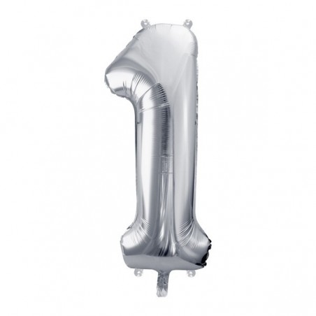 Balony foliowe Cyfra 18 - 86 cm - Srebrny