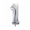 Balony foliowe Cyfra 18 - 86 cm - Srebrny