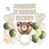 Box balonowy WITAJ W DOMU IMIĘ - boho - oliwka + grzechotka
