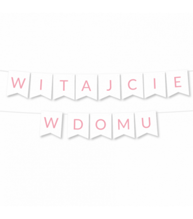 Box balonowy WITAJCIE W DOMU - jasny różowy + bobas różowy + KWIAT DLA MAMY