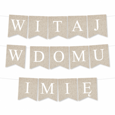 Box balonowy WITAJ W DOMU IMIĘ - boho + myszka