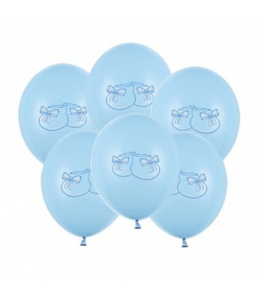 Balony nadruk 30 cm Bucik niebieski - Pastel Baby Blue - 6 sztuk
