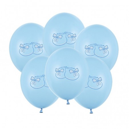 Balony nadruk 30 cm Bucik niebieski - Pastel Baby Blue - 6 sztuk