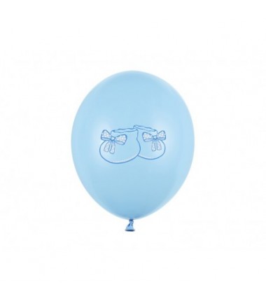 Balony nadruk 30 cm Bucik niebieski - Pastel Baby Blue - 6 sztuk