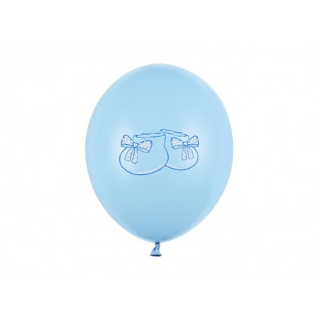 Balony nadruk 30 cm Bucik niebieski - Pastel Baby Blue - 6 sztuk