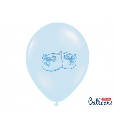 Balony nadruk 30 cm Bucik niebieski - Pastel Baby Blue - 6 sztuk