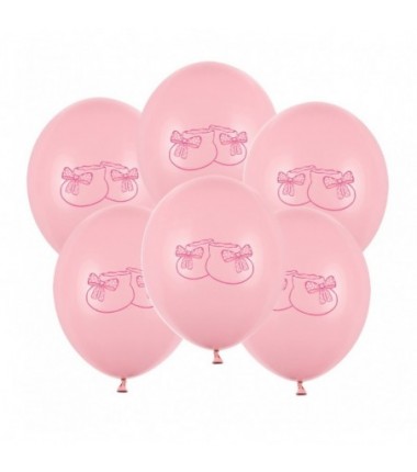 Balony nadruk 30 cm Bucik różowy - Pastel Baby Pink - 6 sztuka