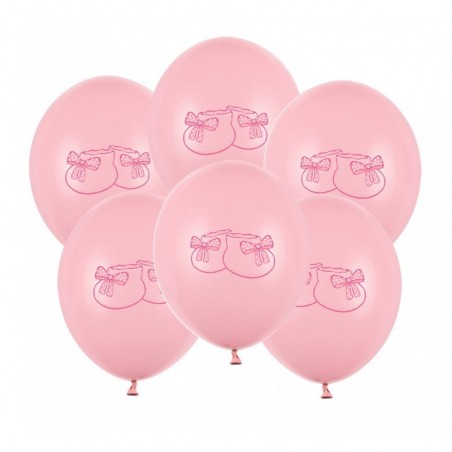 Balony nadruk 30 cm Bucik różowy - Pastel Baby Pink - 6 sztuka
