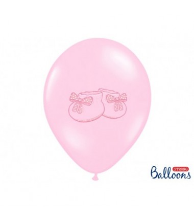 Balony nadruk 30 cm Bucik różowy - Pastel Baby Pink - 6 sztuka