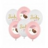 Balony nadruk 30 cm Baby girl, różowy - 6 sztuk