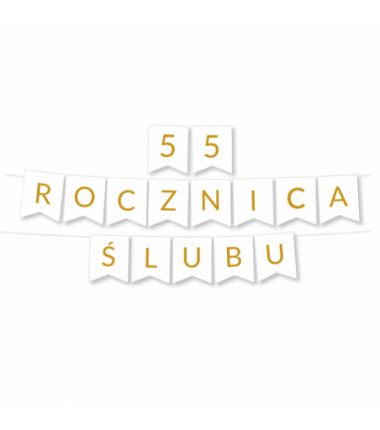 Zestaw balonów na 55 ROCZNICĘ ŚLUBU - baner i złote cyfry