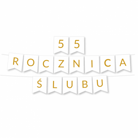 Zestaw balonów na 55 ROCZNICĘ ŚLUBU - baner i złote cyfry