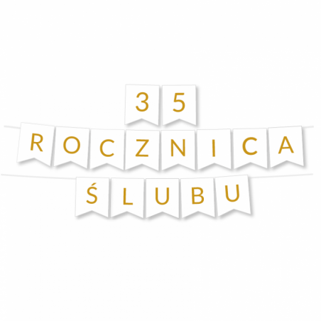 Zestaw balonów na 35 ROCZNICĘ ŚLUBU - baner i złote cyfry