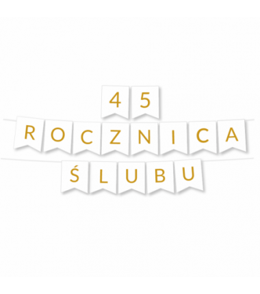 Zestaw balonów na 45 ROCZNICĘ ŚLUBU - baner i złote cyfry