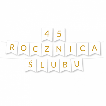 Zestaw balonów na 45 ROCZNICĘ ŚLUBU - baner i złote cyfry