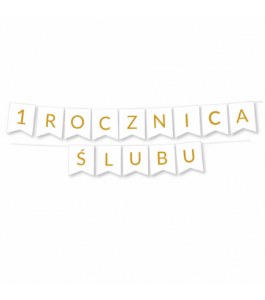 Zestaw balonów na 1 ROCZNICĘ ŚLUBU - baner i złote cyfry