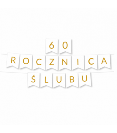 Zestaw balonów na 60 ROCZNICĘ ŚLUBU - baner i złote cyfry