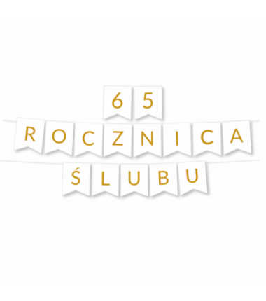 Zestaw balonów na 65 ROCZNICĘ ŚLUBU - baner i złote cyfry