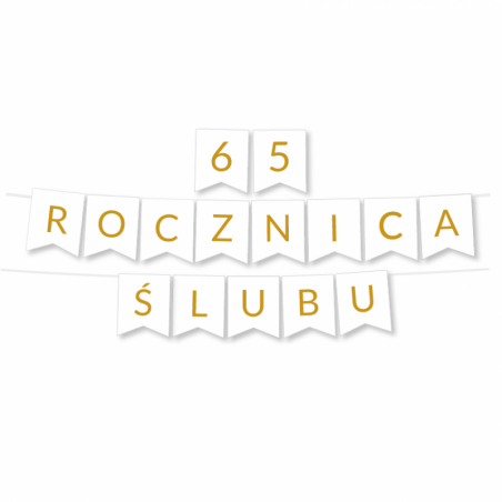 Zestaw balonów na 65 ROCZNICĘ ŚLUBU - baner i złote cyfry