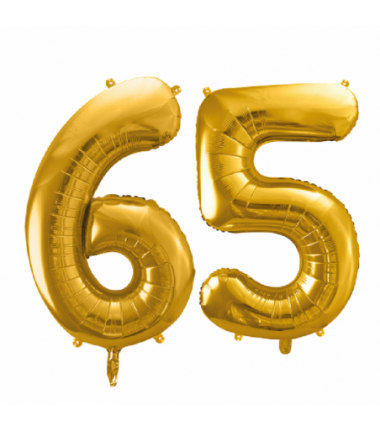 Zestaw balonów na 65 ROCZNICĘ ŚLUBU - baner i złote cyfry