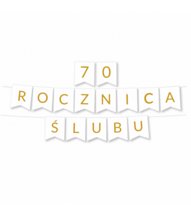 Zestaw balonów na 70 ROCZNICĘ ŚLUBU - baner i złote cyfry