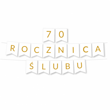 Zestaw balonów na 70 ROCZNICĘ ŚLUBU - baner i złote cyfry