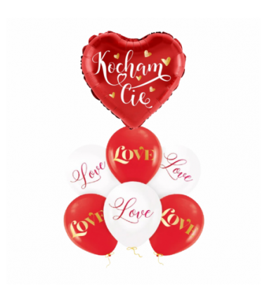 Zestaw KOCHAM CIĘ + LOVE lateksowe - 7 sztuk