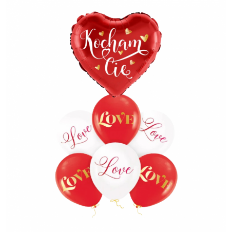 Zestaw KOCHAM CIĘ + LOVE lateksowe - 7 sztuk